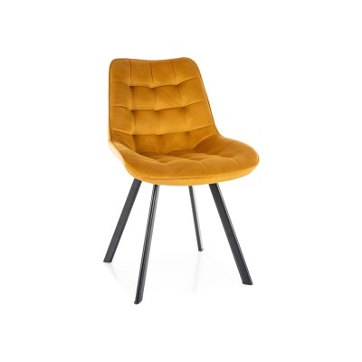 Стул SIGNAL MONTI Velvet Bluvel 68 карри/черный, поворотный